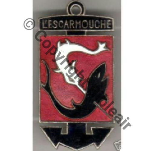 ESCARMOUCHE FREGATE L.ESCARMOUCHE 1944.60  FAB LOC Cuivre peint Tube Dos lisse 47mm  Sc.quivivefrance MAP100a150Eur (1)
